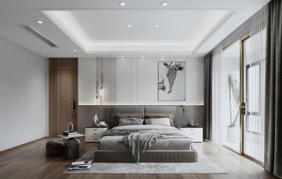 现代家居卧室3D模型下载